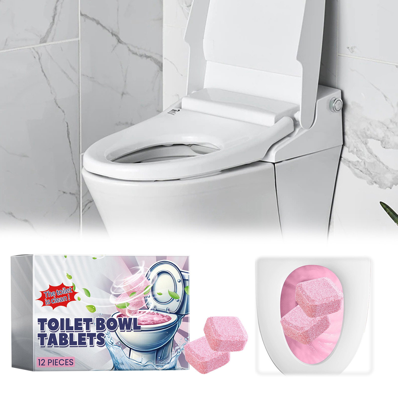 BGFIIPAJG Stain Treater Spray Toilet Bowl Cleaner Tablets Bathroom Toilet Tank Cleaner Cleaning Effervescent Tablets Quickly Dissolve Toilet Odor Toilet Descaling \u0026